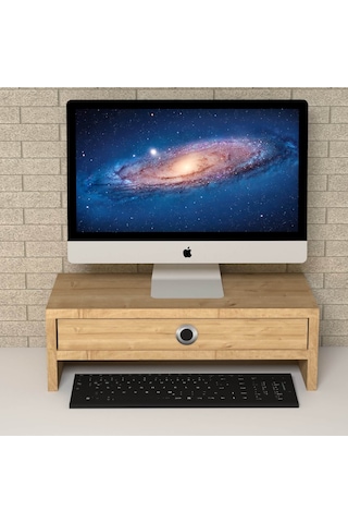 Emkawood Alya Monitör Yükseltici Laptop Sehpası Safir Meşe