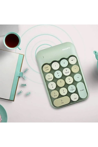 Renkli Daktilo Tarzı Vintage Kablosuz Wıreless Numeric Keypad 18 Tuşlu Sayısal Klavye Numpad
