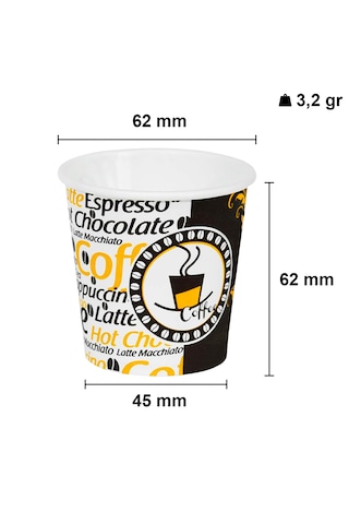 Aygün Cup 4 Oz Karton Bardak Espresso Bardağı 100 ml - 100 Adet
