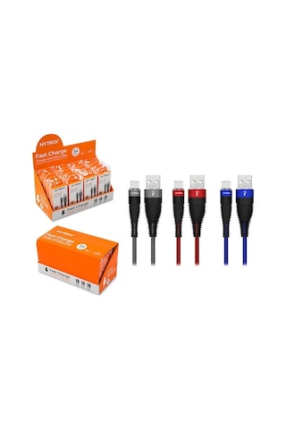 Hytech Hy-X425 3A Type-C 1M Lacivert Data + Şarj Kablosu