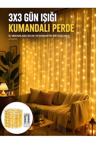 Plentifulzaman Ayarlı 8 Modlu Günışığı Perde Led Işık Usb Çalışma Yeni Nesil