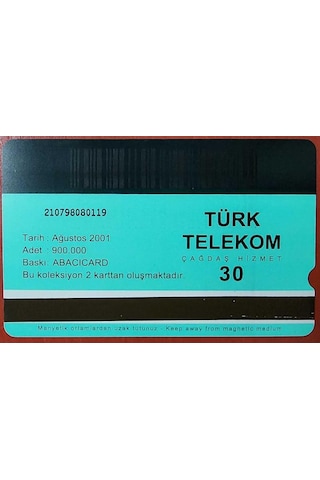 Eurobasket 2001 Telefon Kartı 30'luk. Ağustos 2001.