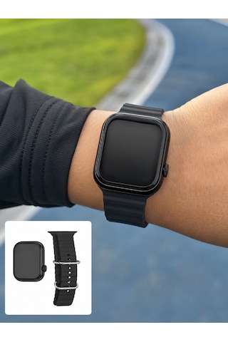 Amoled Akıllı Saat Sağlık Ve Spor Takip Özellikli Siyah
