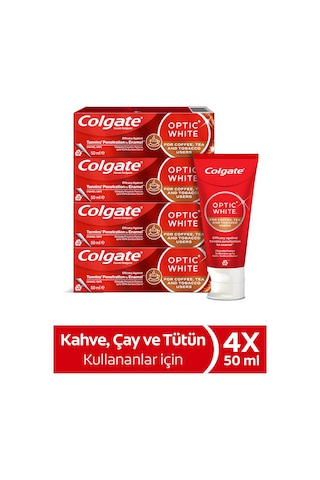 Colgate Optic White Kahve Çay Ve Tütün Kullanıcıları Için Diş Macunu 4x 50 ml