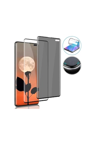 For Samsung Galaxy S10 Plus 9d Tam Kaplayan Kavisli Gizlilik Filitreli Hayalet Flexible Polymer Nano