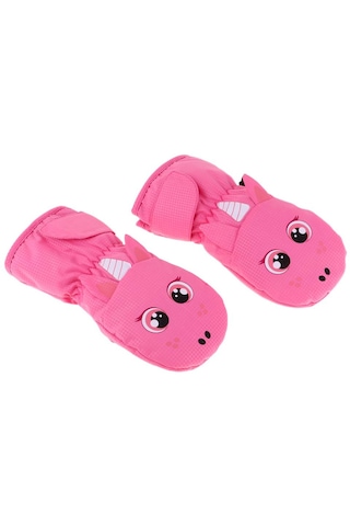 Suntek Çocuk Bebek Kış Eldivenleri Su Geçirmez Kayak Pembe-l Pembe L Çok Renkli
