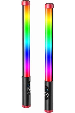 Fuchsia Fm-128rgb Oled Ekran Göstergeli Rgb Led Işıklı Su Geçirmez Aydınlatma Çubuğu Siyah
