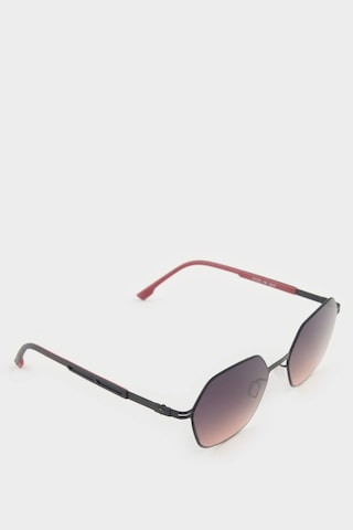 Defacto Erkek Altıgen Bordo Metal Çerçeve Siyah Cam UV Güneş Gözlüğü F0493AXNS
