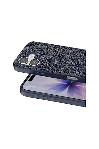 Sptmgldı Onegif Apple Apple iPhone Uyumlu  17 Bright Simli Kapak - Mavi