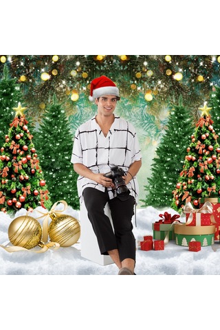 Youtek Noel Temalı 2.1x1.5m Fotoğraf Arka Planı, Poliester Elastik Kumaş, W-848 Modeli