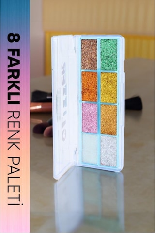8 Renk Yaz Glitter Far Paleti - 2'li Set Diğer
