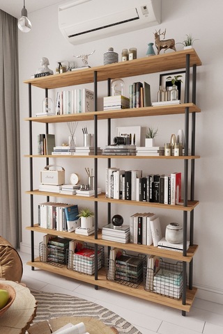 Çevir Kur 150 Cm Atlantik Çam Kitaplık Atlantik Çam