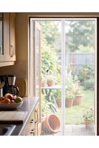 Balkon Kapısı Mıknatıslı Sineklik Çift Taraflı Bant Hediyeli File Perde Diğer
