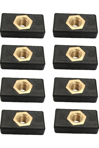 Xurunkeji 8 Adet Kayak Yan Montajlı Sürgülü Ray Sürgüleri Olta Kamışı Tutucu Montaj Tabanı Sürgülü Somun 6x6x2cm