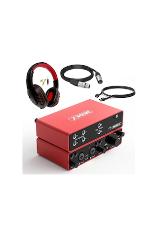 Midex Glx-900hd Pro Üst Segment Usb Stüdyo Ses Kartı 4 Giriş 4 Çıkış Kulaklık Ve Kablo