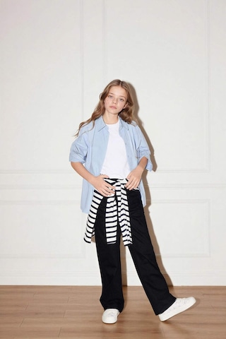 Defacto 90s Wıde Leg İspanyol Paça Gabardin Pantolon Kız Çocuk G0603a826spbk27 Siyah-bk27