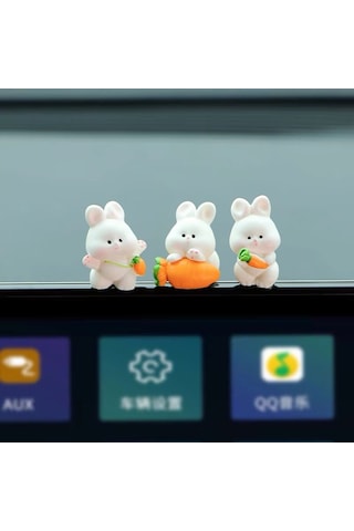 Suofeng Araba Dekorasyonu: 8 Adet Sevimli Kartoon Tavşan Figürü - Araç İç Dekoru, Konu Başı Oluşturucu, Stili Artıran Aksesuar
