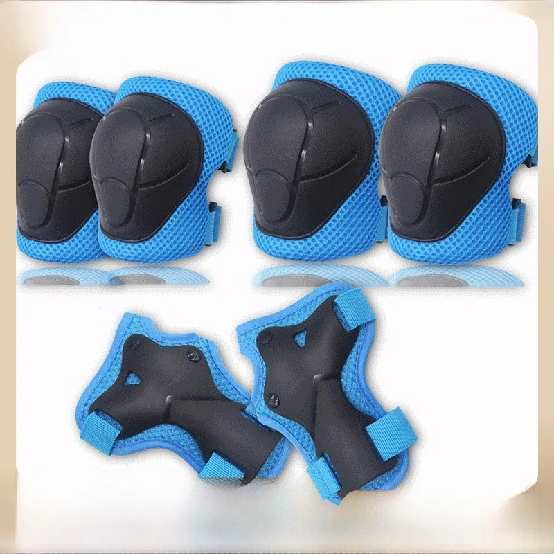 Skycity Çocuklar İçin Bisiklet, Kaykay, Denge Arabası Koruyucu Seti - Diz, Dirsek Koruyucuları Dahil 6 Parça Mavi Stokta Mavi