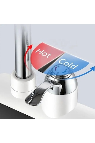 Novahub Drkf3 Paslanmaz Çelik Sıcak Su Musluğu Beyaz Beyaz