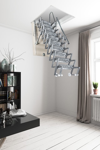 Aytürk Fantozzi Acisvazia Italya Menşei 60 x 70 Galveniz Kaplı Makaslı Metal Çatı Merdiveni H:320 CM
