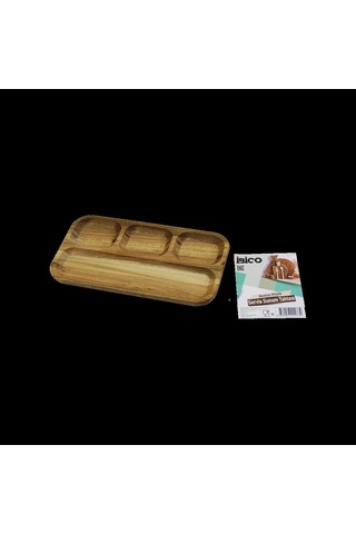 Hubrendy Tedarik Akasya Ahşap Sunum Tepsisi 4 Bölmeli 25x14 Cm 1456034