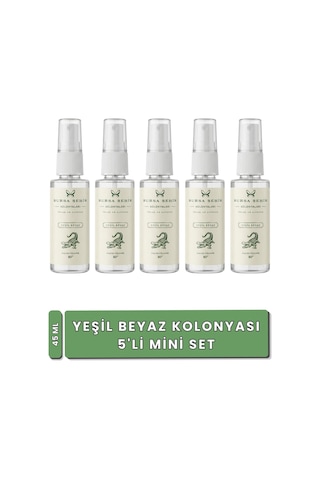 Bursa Şehir Kolonyaları, 5'li Yeşil Beyaz Kolonyası, Mini Kolonya Seti, Parfüm Etkili Kolonya