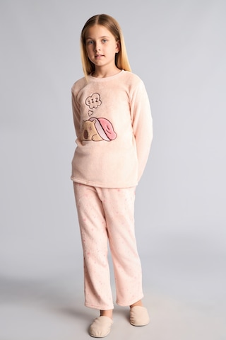 Defacto Figür Baskılı Welsoft Pelüş 2li Pijama Takımı Kız Çocuk H9519a826wnpn684 Pembe-pn684