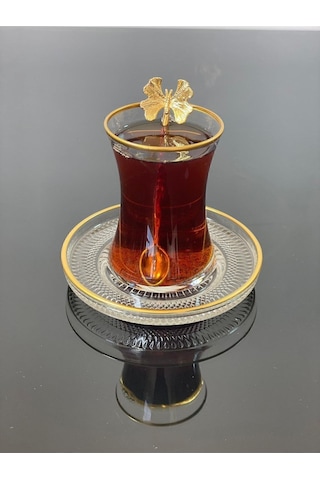 Atabey Home Çay Set 18 Parça 6 Kişilik Kelebek Çay Kaşıklı Çok Renkli
