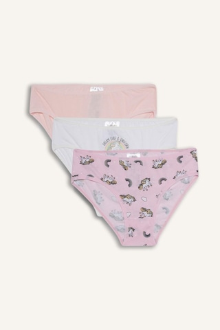 Defacto Kız Çocuk Desenli 3lü Slip Külot F8725a825aupn435 Pembe