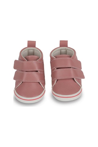 Pembe Simli Yıldızlı Kız Bebek Cırt Cırtlı Patik Yürüme Öcesi-g-2356 Pembe