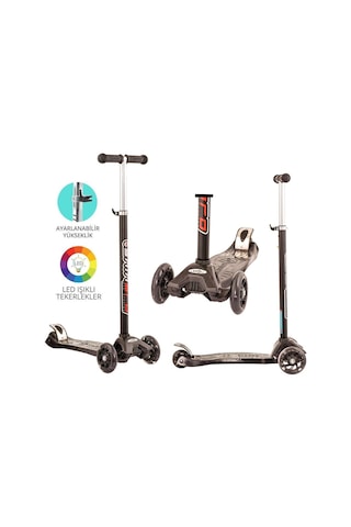 Maxi Twist Işıklı Scooter Siyah