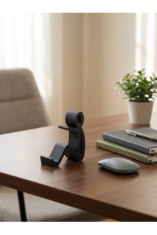 Telefon Tutucu Telefon Standı Adam Telefon Tutan Adam Masaüstü Telefon Tutucu Siyah