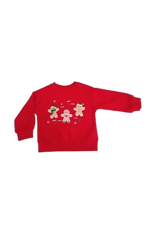 Çikoby Bebek Yılbaşı Temalı Sweatshirt-15303 Kırmızı
