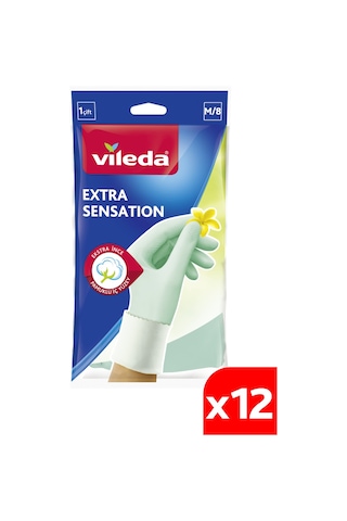 Vileda Extra Sensation Orta Boy Bulaşık Eldiveni M 12'li