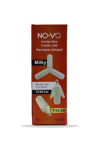 3 Kollu Pervane Modeli Beyaz Led Lamba Ampul 24w - E27 Bx40