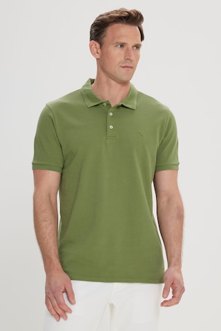 AC&Co / Altınyıldız Classics Erkek Slim Fit Dar Kesim Polo Yaka %100 Pamuk Kısa Kollu Tişört Yeşil