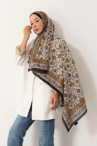 Mimiyum Soft Şal Çini Desenli Siyah
