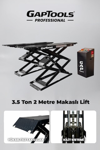 Gaptools 3.5 Ton 2 Metre Makaslı Lift Gpml101