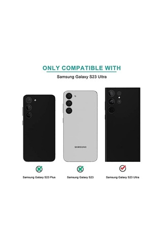 Galaxy Uyumlu S23 İçin Kamera Lens Koruyucuları Metal Siyah Renk Temperli Cam Çizilmez Bağımsız Kamera Koruyucu Siyah