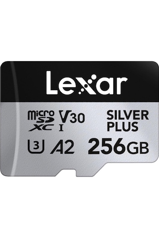Lexar 256 GB Silver Plus 205 MB/S 4K V30 UHSI Micro SD Hafıza Kartı