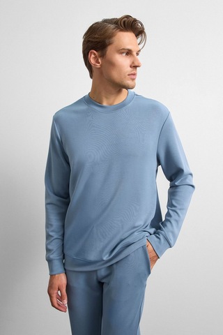 Backandbond Mavi Regular Fit Bisiklet Yaka Sweatshirt