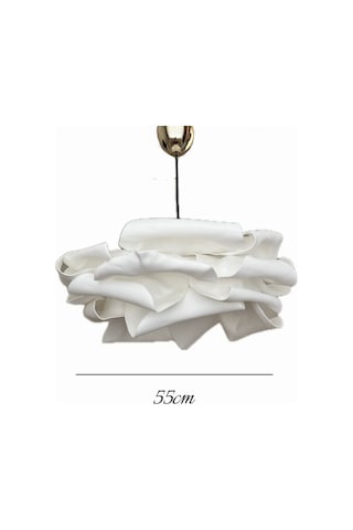 Eva Çiçek Form Beyaz El Yapımı Dekoratif Avize Modern Minimalist Tasarım Beyaz