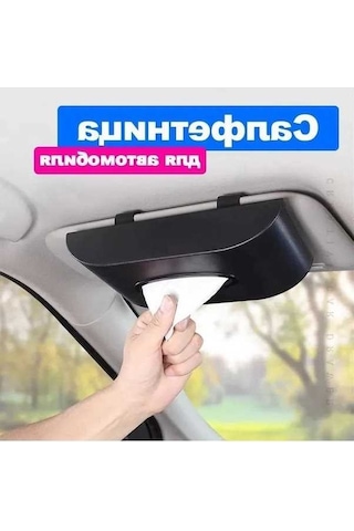 Flybuy Araç İçi Peçete Kutusu - Şık Siyah Tasarım, Kullanışlı Askılı, Pratik Hediye