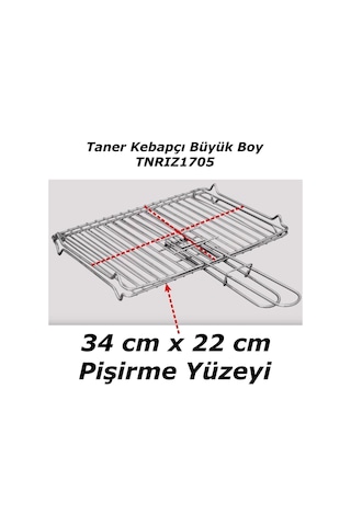 Taner Elektrikli Izgara Mangal Barbekü Çift Telli Büyük Boy