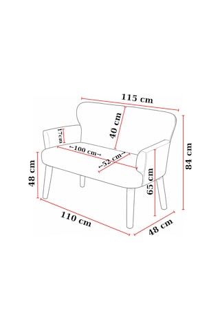 Azra Mobilya Çay Seti Koltuk Takımı - Cafe - Balkon - Bahçe - Ofis Mobilyası - Salon Oturma Grubu Karışık Desen Kiremit