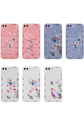 Apple Uyumlu iPhone 7 Plus Kılıf Desenli Sert Silikon Zore Mumila Kapak White Cat
