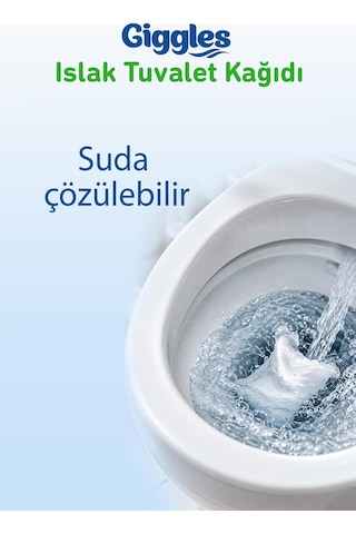 Giggles Islak Tuvalet Kağıdı Suda Çözünen Tuvalete Klozete Atılabilir Mendil 1 Paket 60 Adet