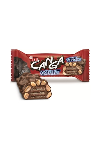 Canga Yerfıstığı Kaplı Kakaolu Kremalı Gofret 34 G X 16 Adet