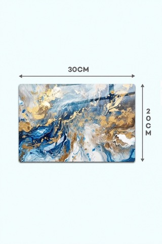 Gökçeoğlu Cam Kesme Tahtası Mistik Mermer Temalı - Cam Kesme Tablası 20cm X 30cm Çok Renkli