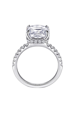 Soulader S925 Ayar Gümüş Kadın Yüzük, Abartılı Prenses Taşlı Çiçek Desenli Zarif Ve Şık Takı, Özel Günler İçin Hediyelik Gümüş